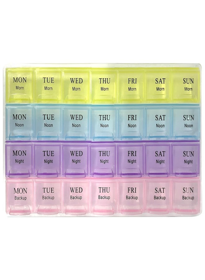 NFI essentials Pill Box Weekly 7 Days 4 Times Storage 28 Compartments, Durable Medicine organizer box, Portable Travel Pill Box for Home with Compartments Moisture-Proof Pill case - Image 1